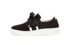 Suede Ribbon Sneaker, Black