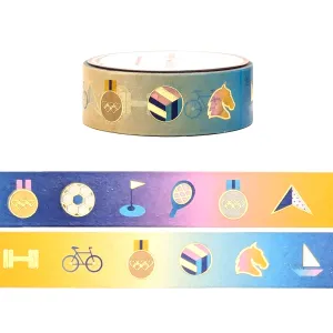 Summer Games Sports washi (15mm   light gold foil)