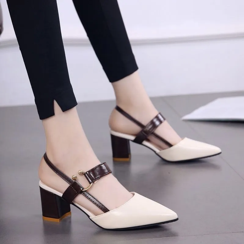 Summer Gentle Thick-heeled High Heels Shoes Baotou Sandals For Women