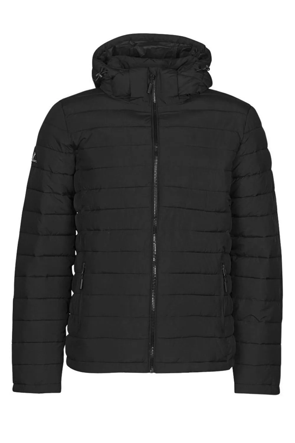 Superdry Fuji Hooded Mens Jacket Bomber Puffer Jacket Black Zip Jacket