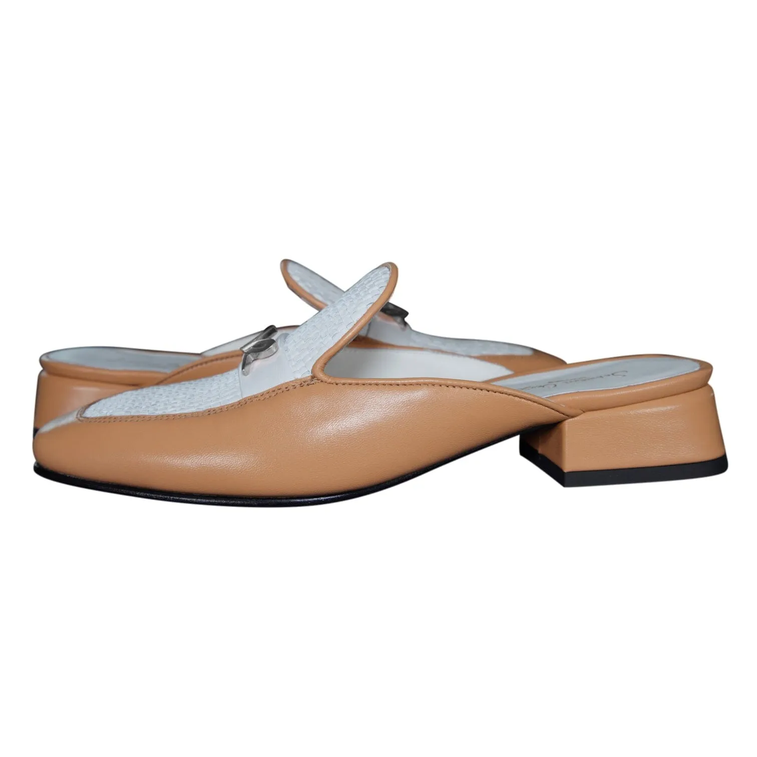 Tan Tessere Silver Slipper