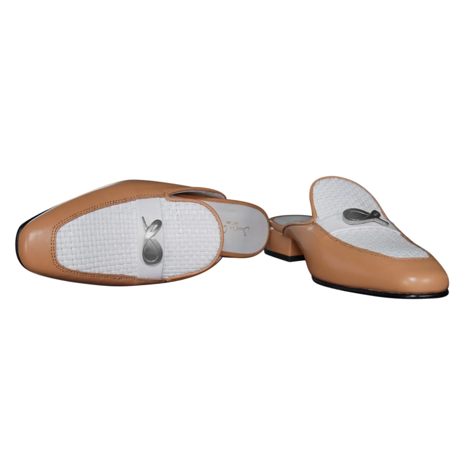 Tan Tessere Silver Slipper