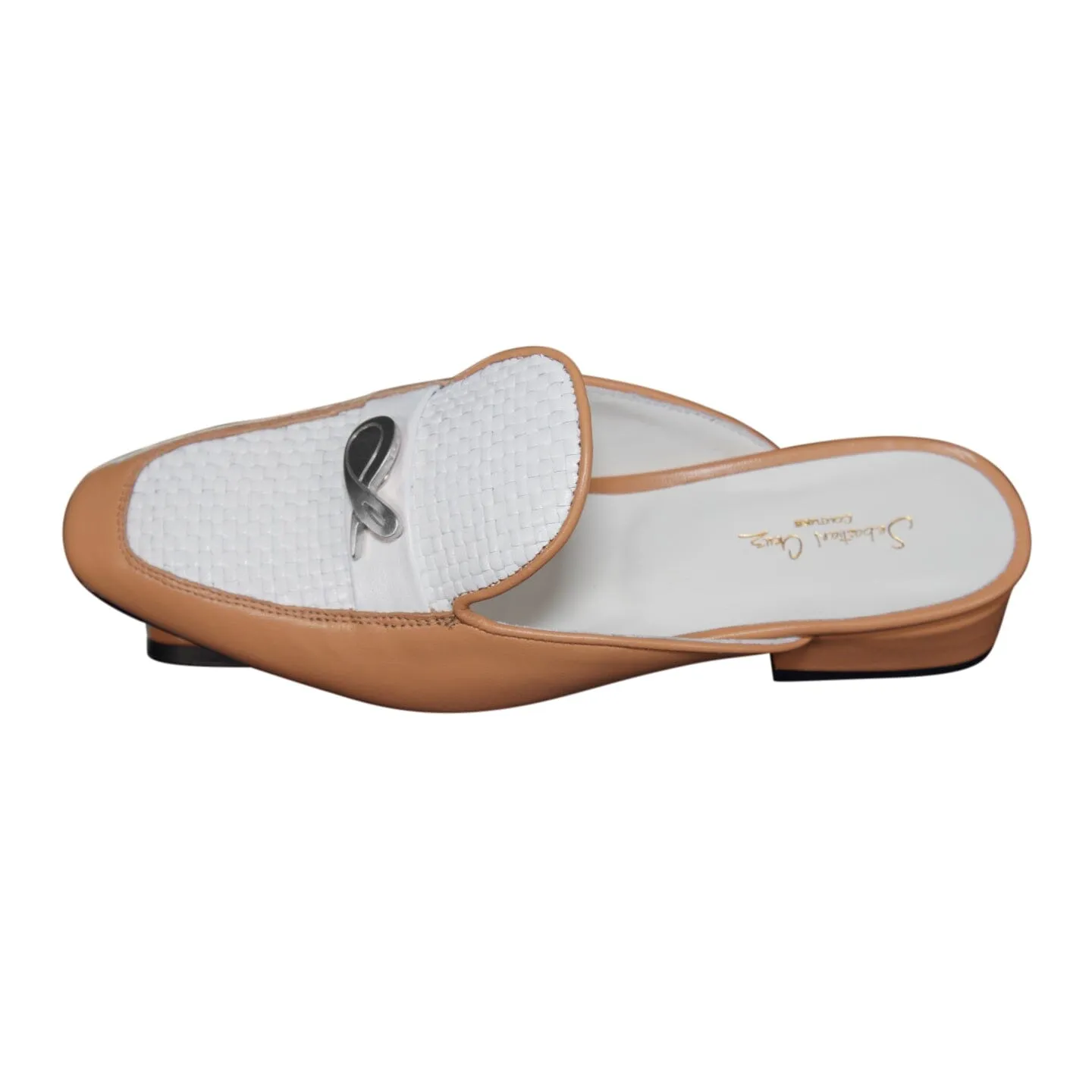 Tan Tessere Silver Slipper