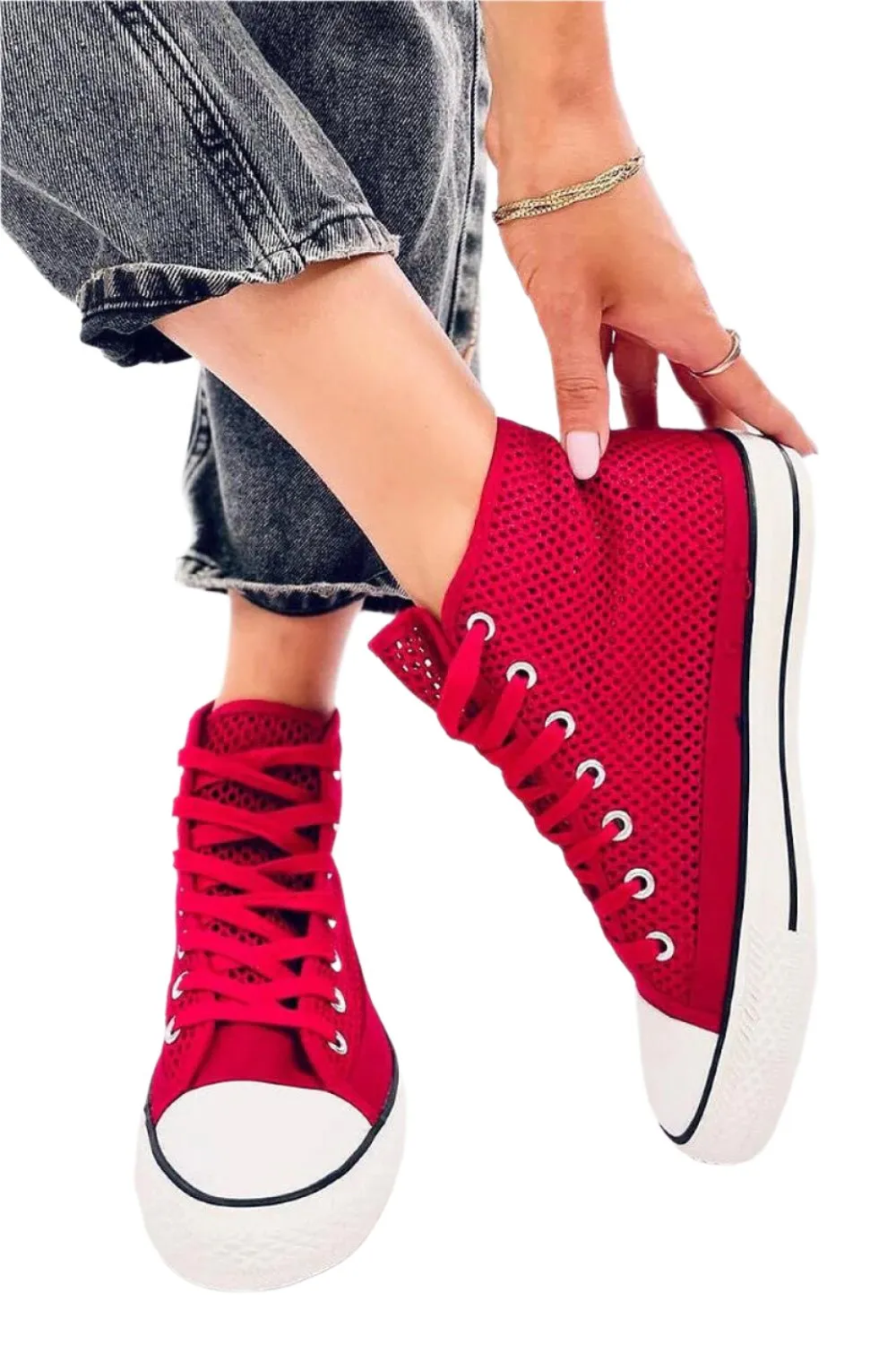 TEEK - Red Mesh Sneakers