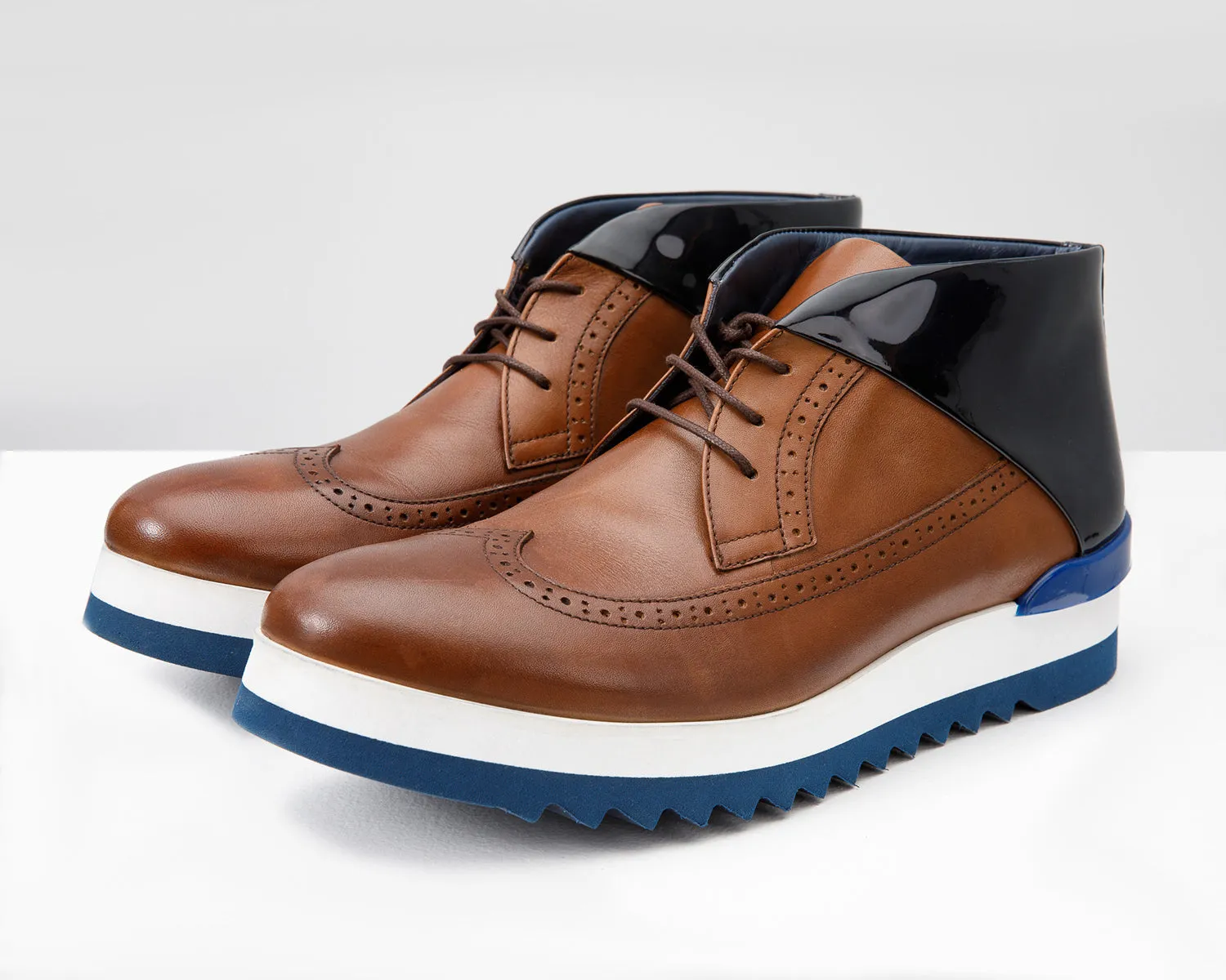 The Kagan Tan Wingtip Chukka Men Sneaker Boot