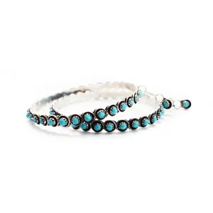 The Post Zuni Hoops-Turquoise: 3 1/2"