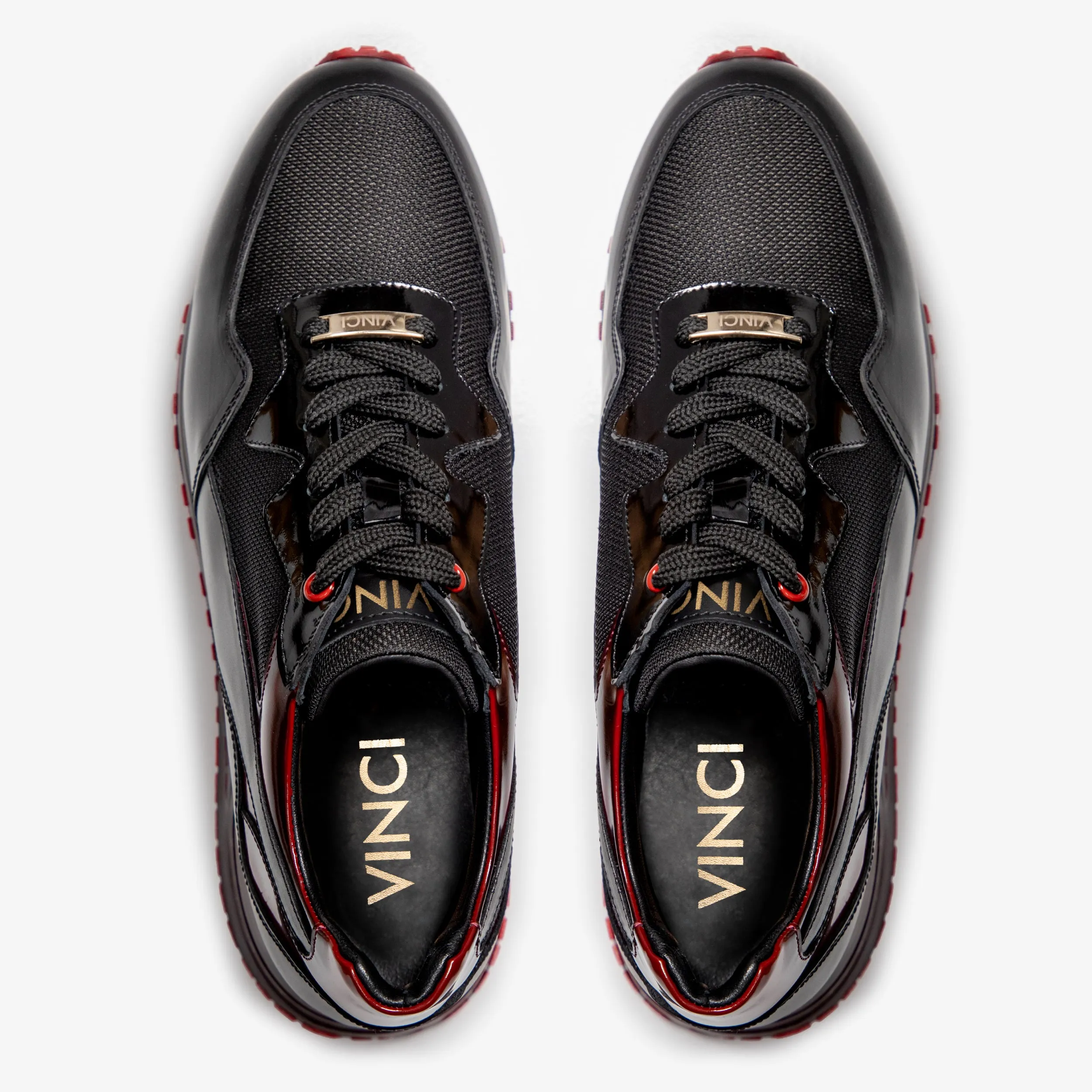 The Rialto Black & Red Patent Leather Men Sneaker