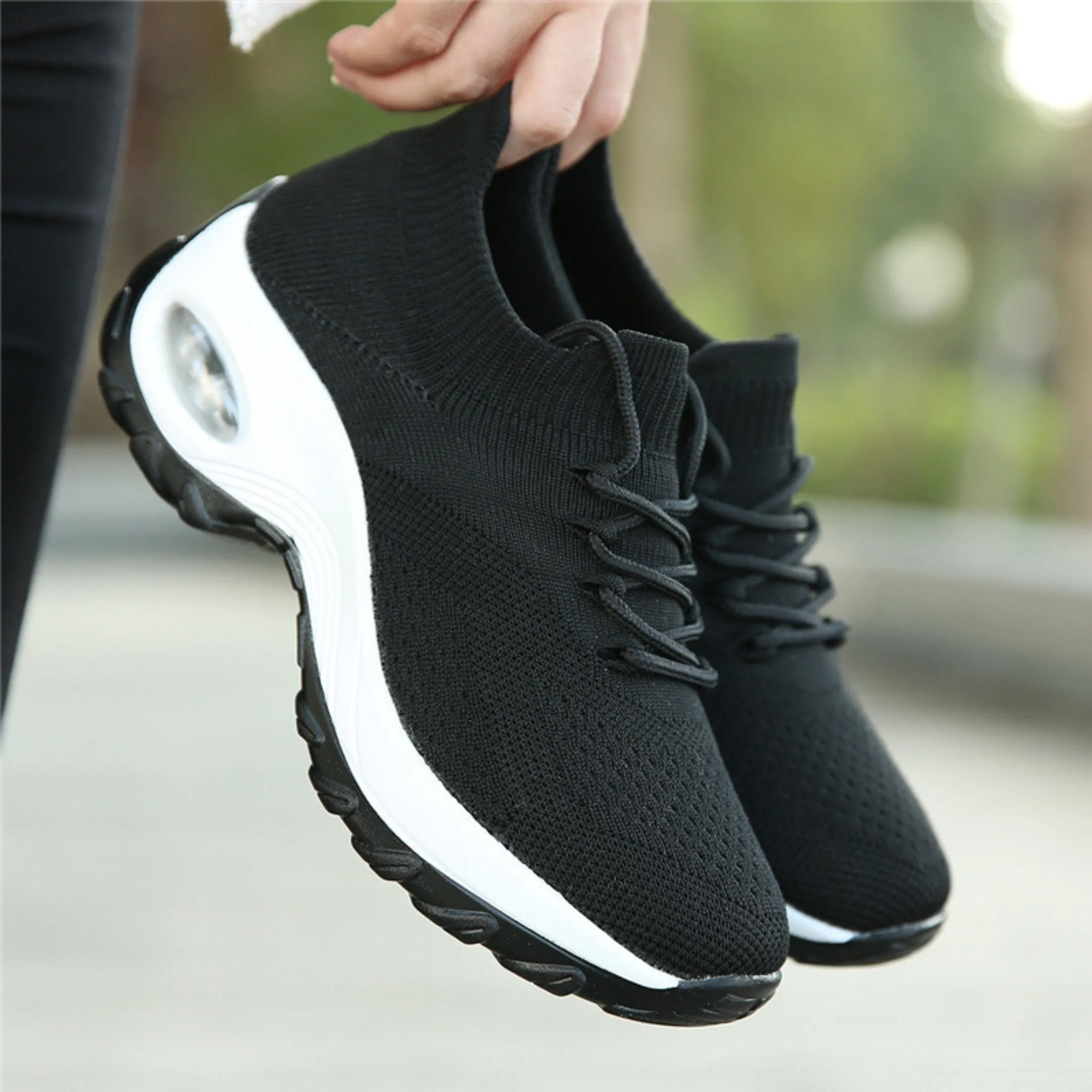 Thick Bottom Sneakers for Women - Breathable, Fashionable, and Comfortable Casual Shoes with Hundred Air Holes for Ventilation - Perfect for Daily Walking and Outdoor Activities