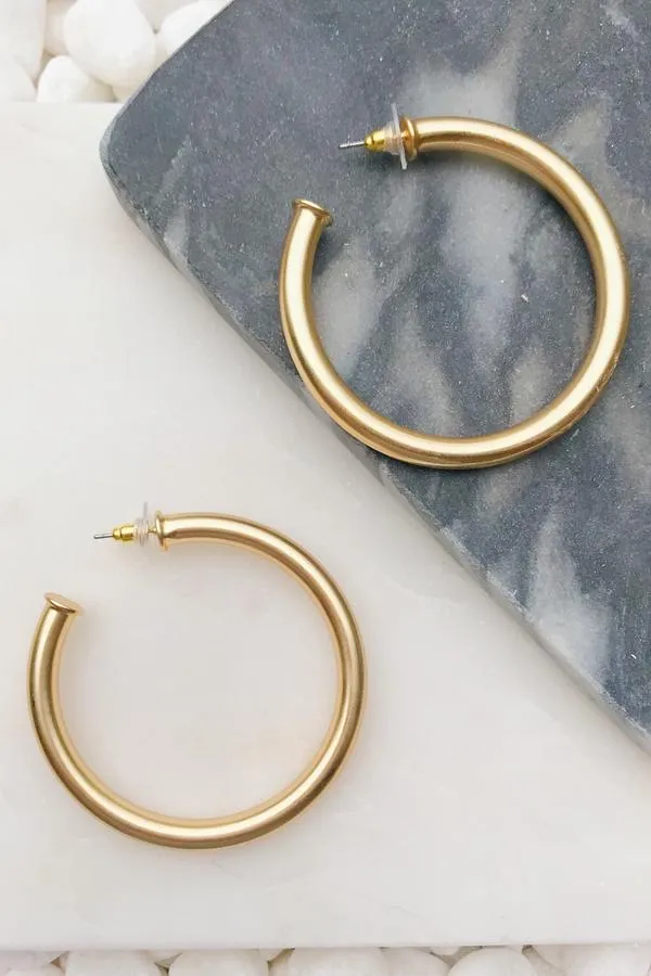 Upper Class Taste Hoop Earrings - Big Gold