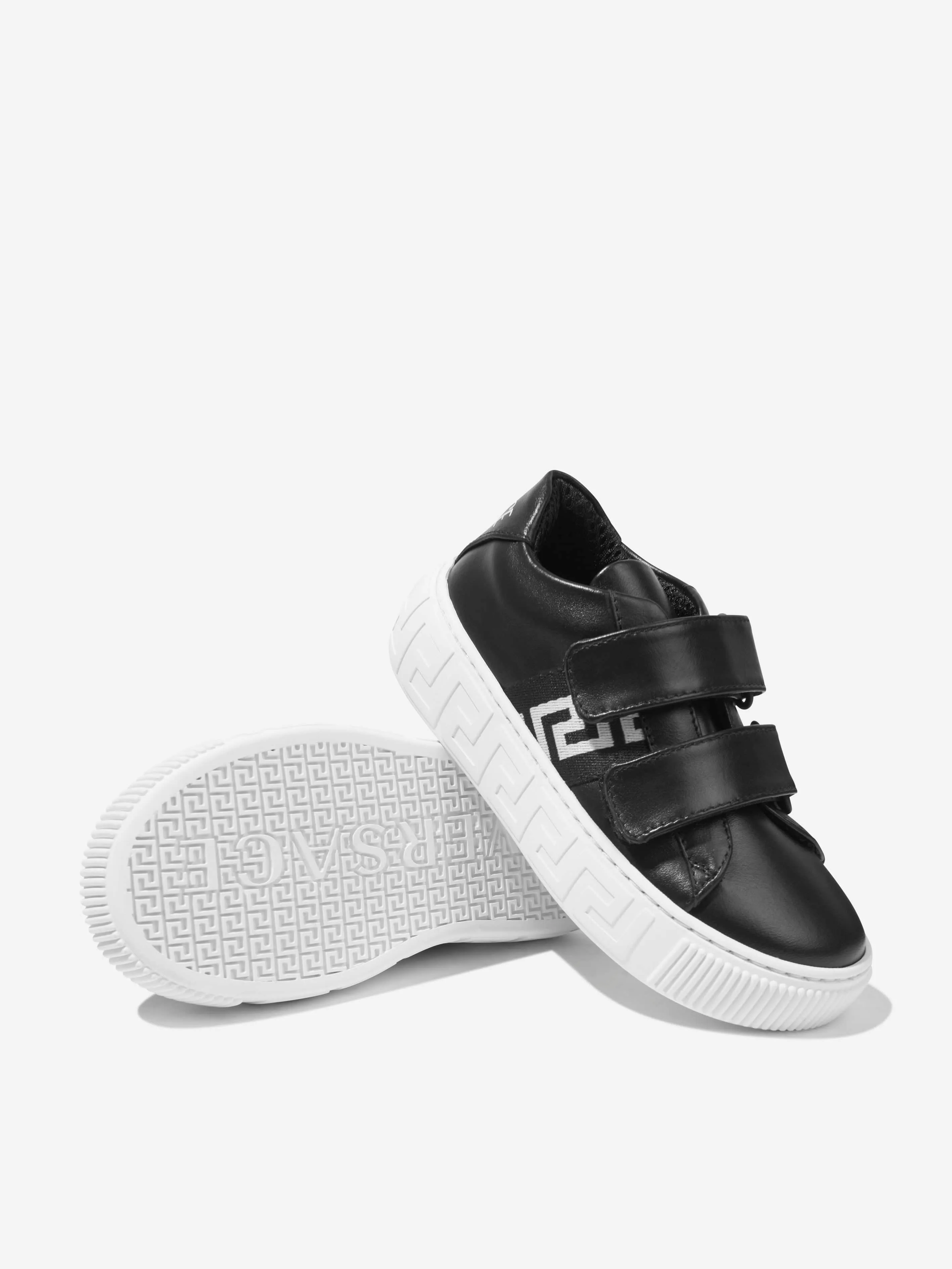 Versace Kids Leather La Greca Trainers