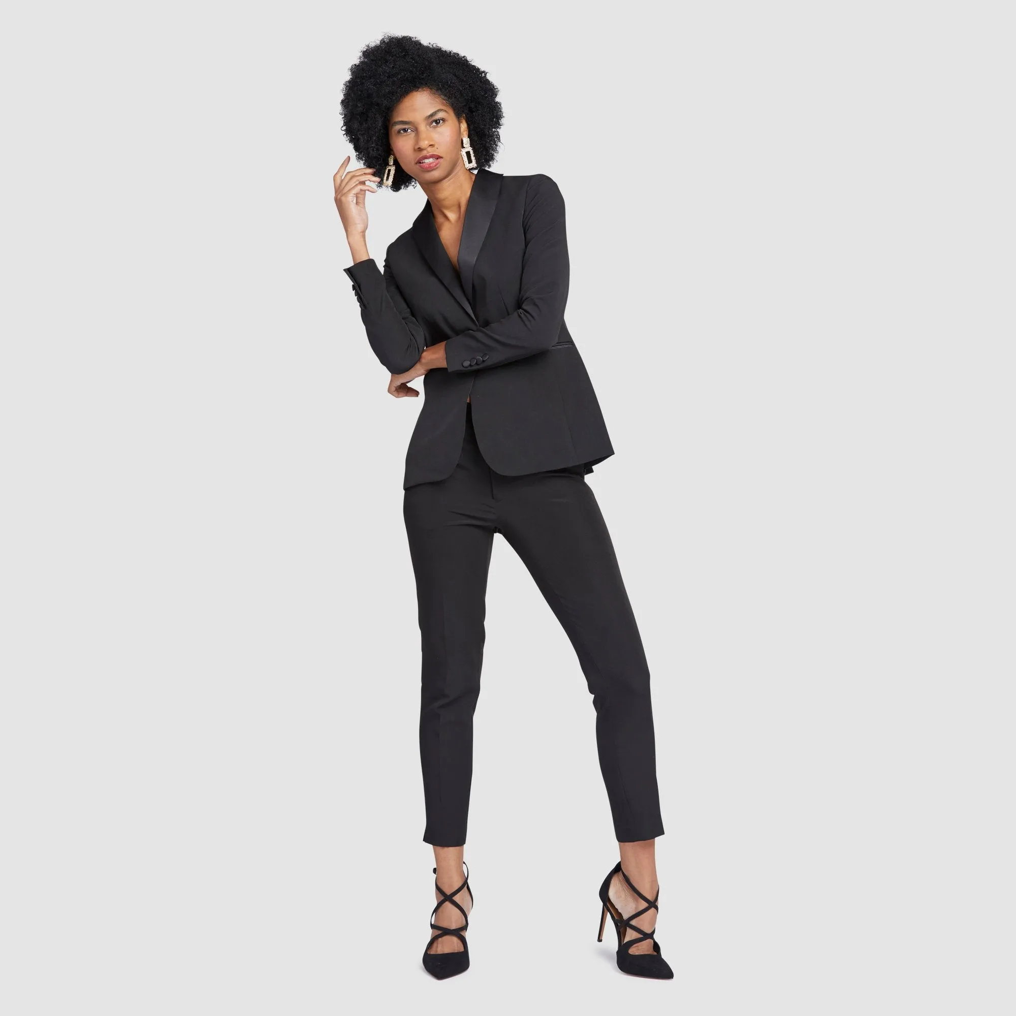 Women's Black Tuxedo Pants