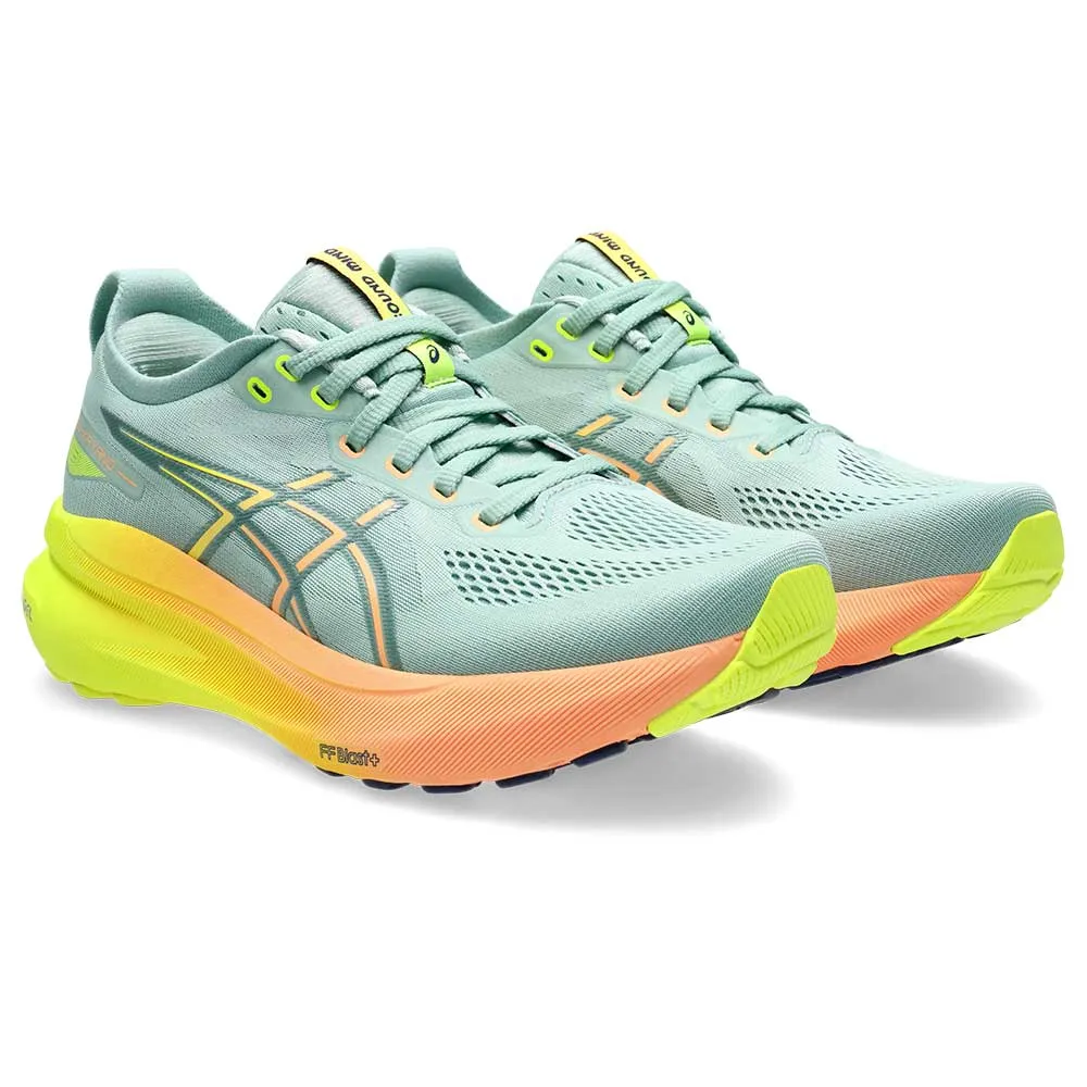 Women's Gel-Kayano 31 Paris Running Shoe - Light Celadon/Safety Yellow - Regular (B)