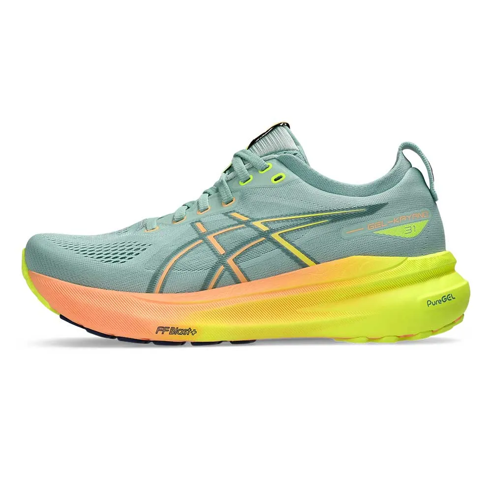 Women's Gel-Kayano 31 Paris Running Shoe - Light Celadon/Safety Yellow - Regular (B)