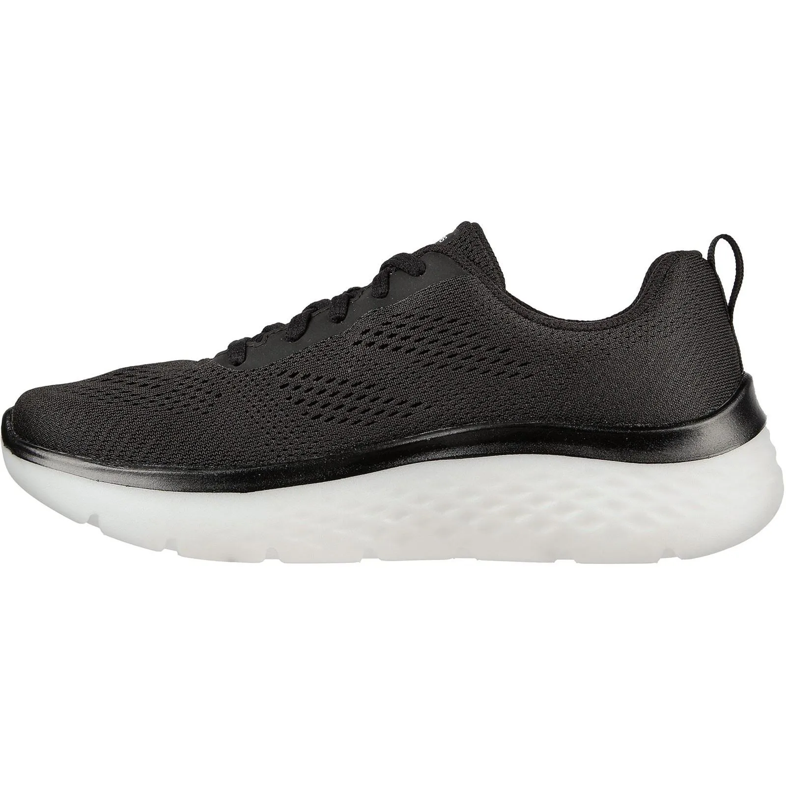 Women's Wide Fit Skechers 124578 GO walk Hyper Burst Sneakers - Black/White